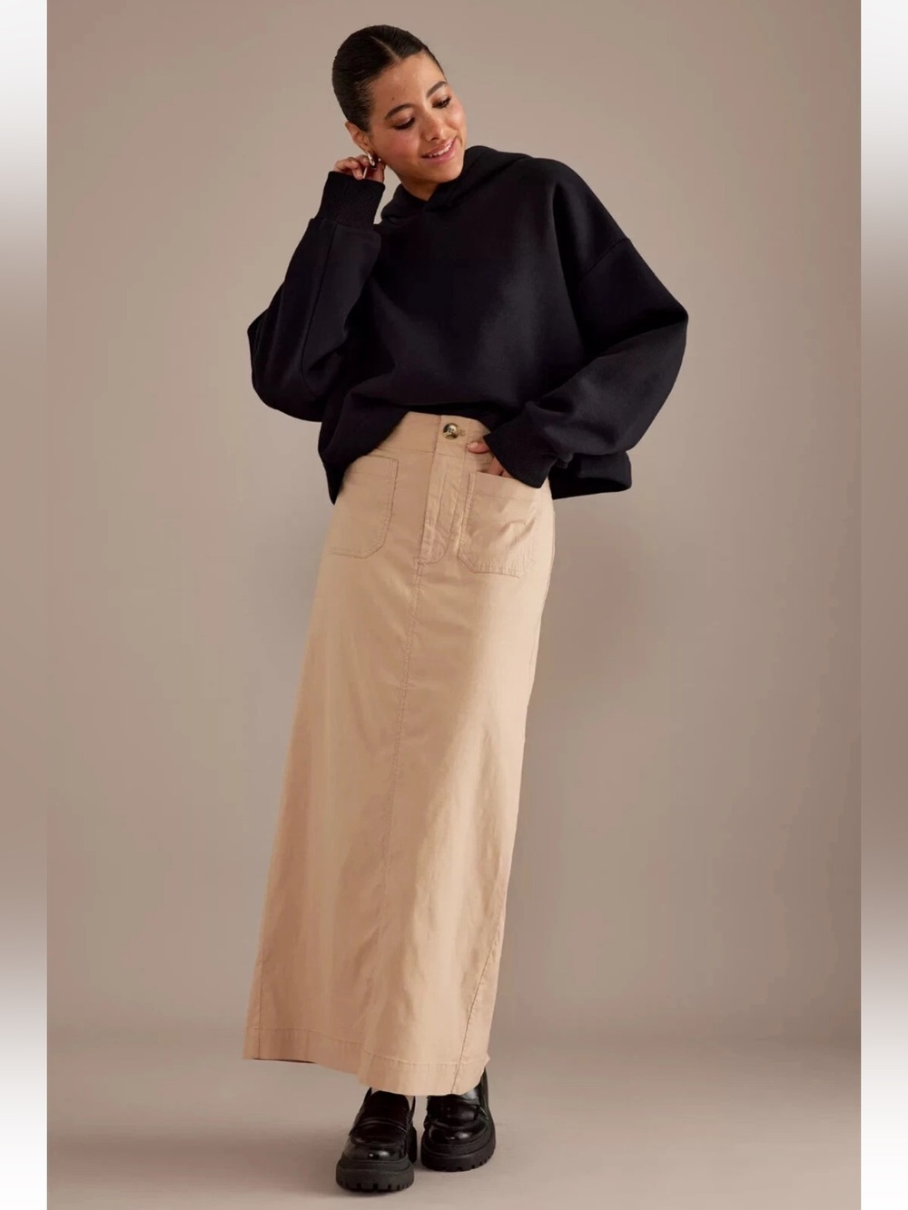 Maeve by Anthropologie Colette Linen Blend Maxi Skirt